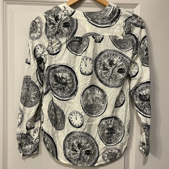 Limited Edition Anthropology 27 of 52 Conversations Clock Print Button Up Size 0 - Picture 3 of 5